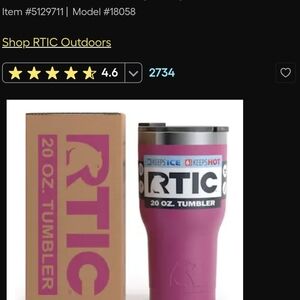 RTIC Outdoors 20-fl oz -fl oz Stainless steel Insulated Tumbler - Very Berry